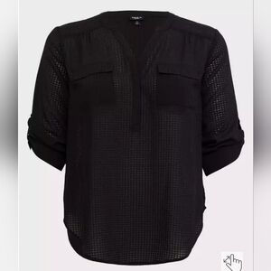 Torrid Harper Black Window Pullover Blouse Size 3